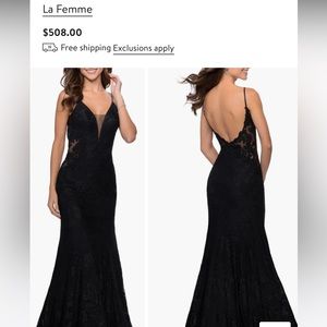 La Femme / Lace Mermaid Prom Gown